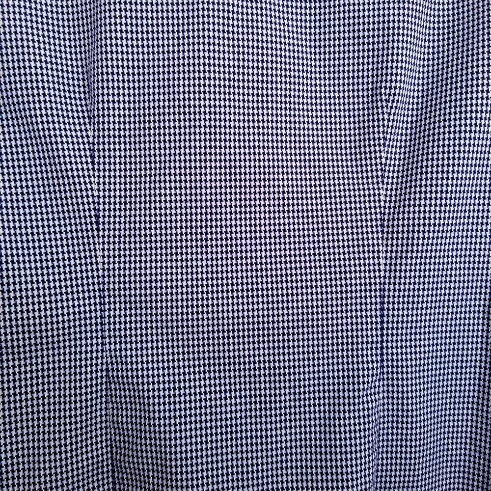 Womens GAP Long-Sleeve Fitted Shirt Sz M 100% Cotton Dark Navy Blu Houndstooth - Picture 3 of 15